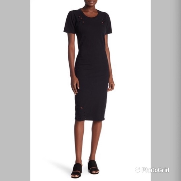 distressed midi dress